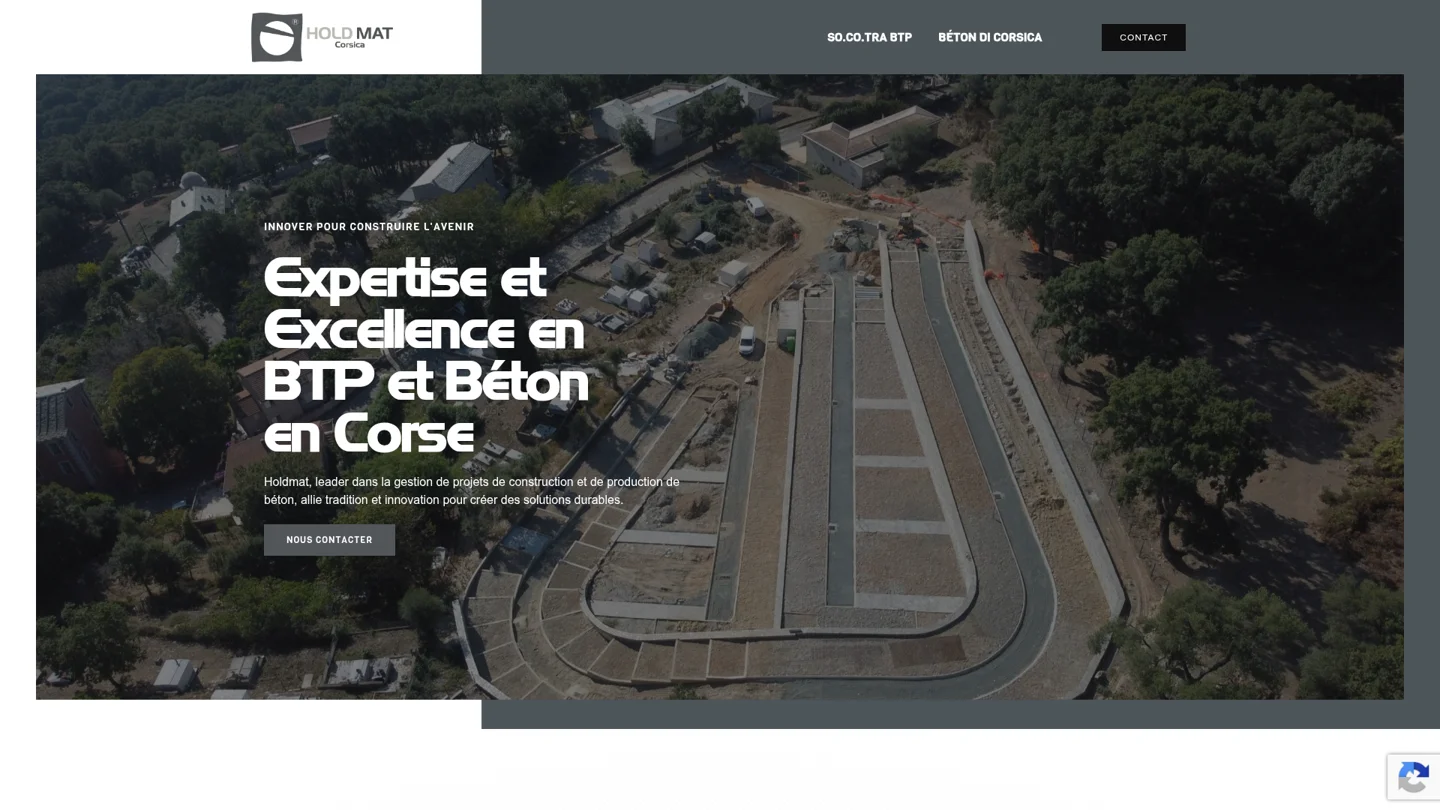 Capture du site Holdmat Corsica — BTP et béton en Corse