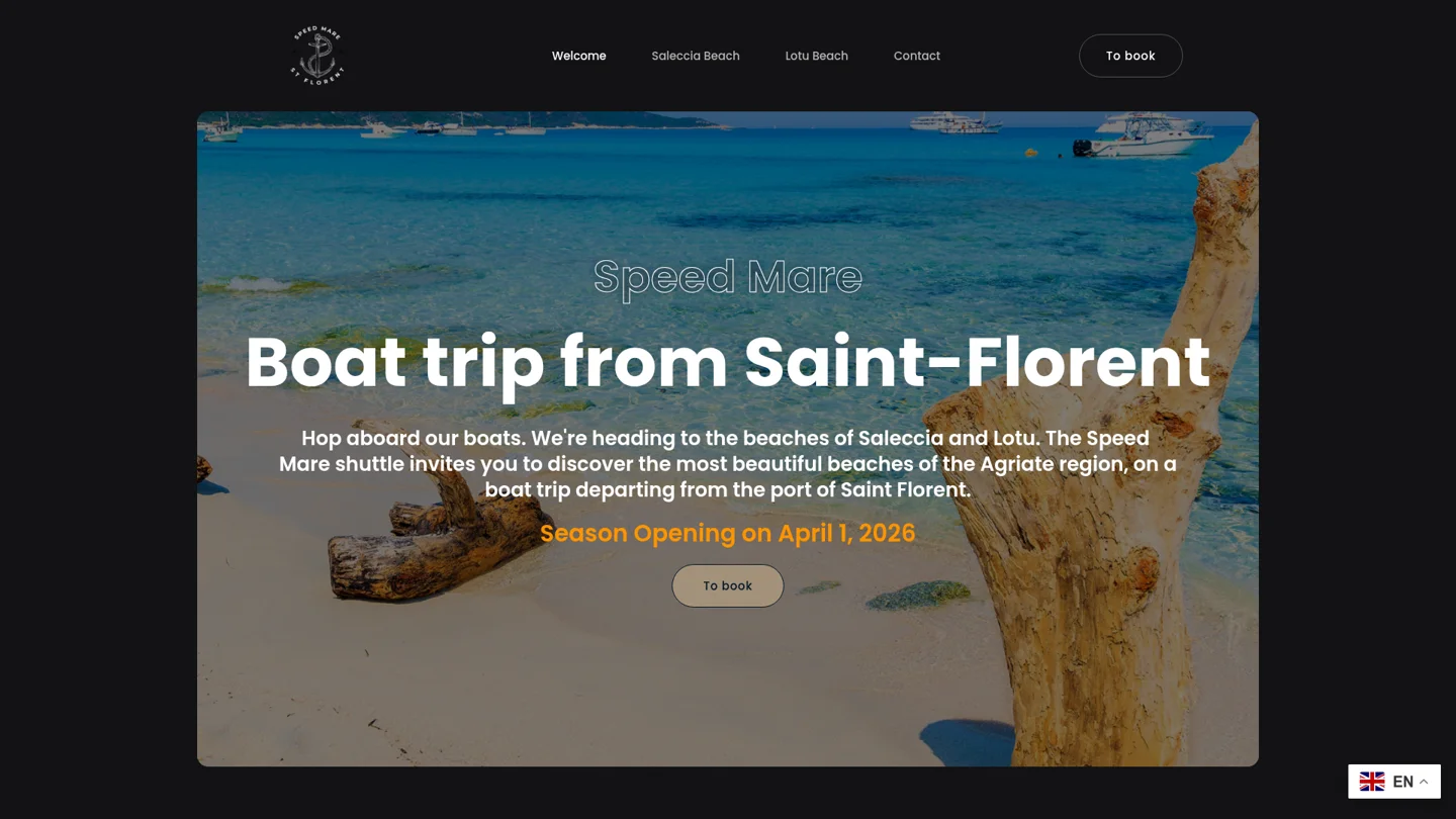 Capture du site Speedmare — Balades en mer au départ de Saint-Florent
