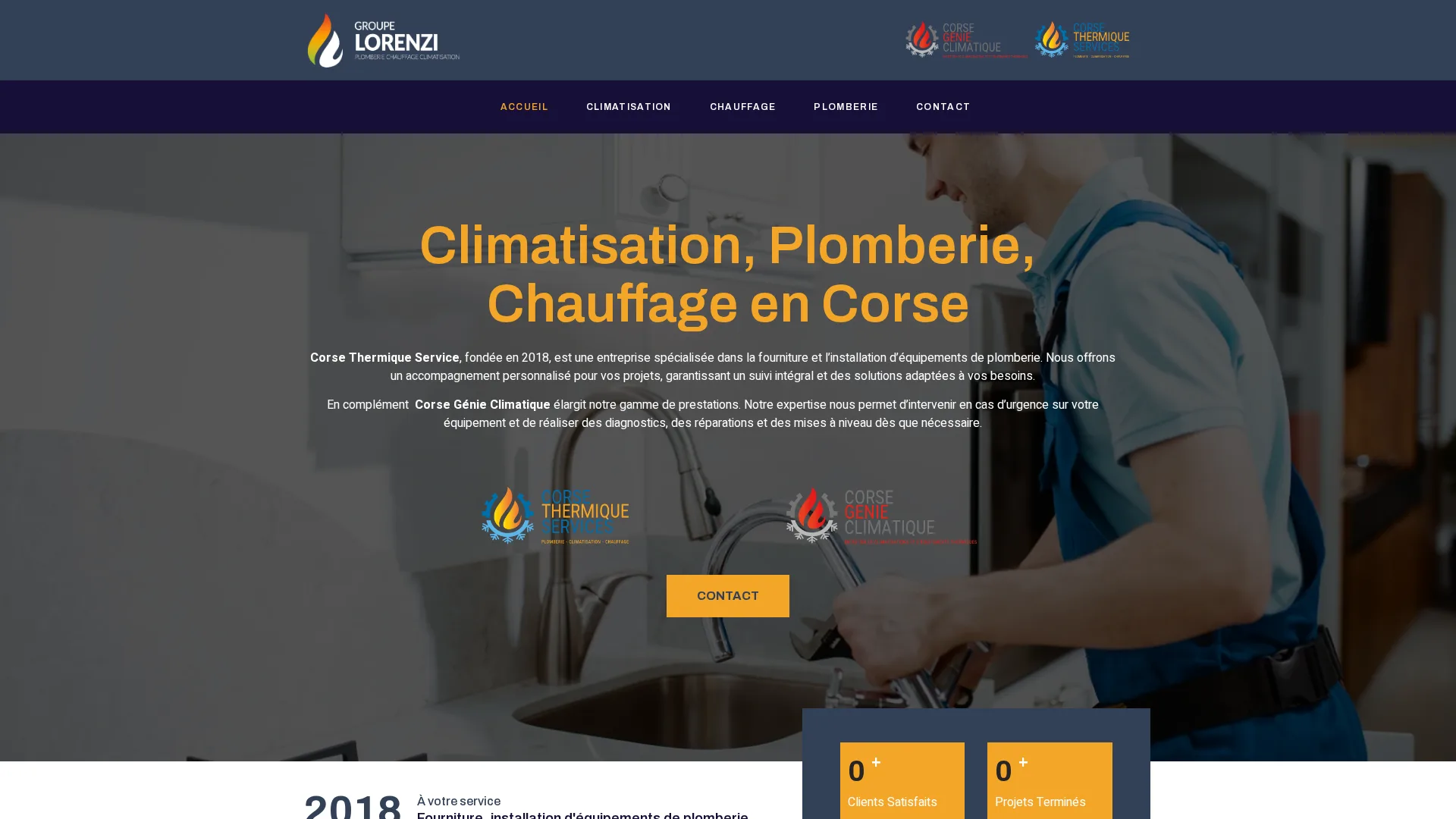 Capture du site Groupe Lorenzi — Plomberie, chauffage et climatisation en Corse