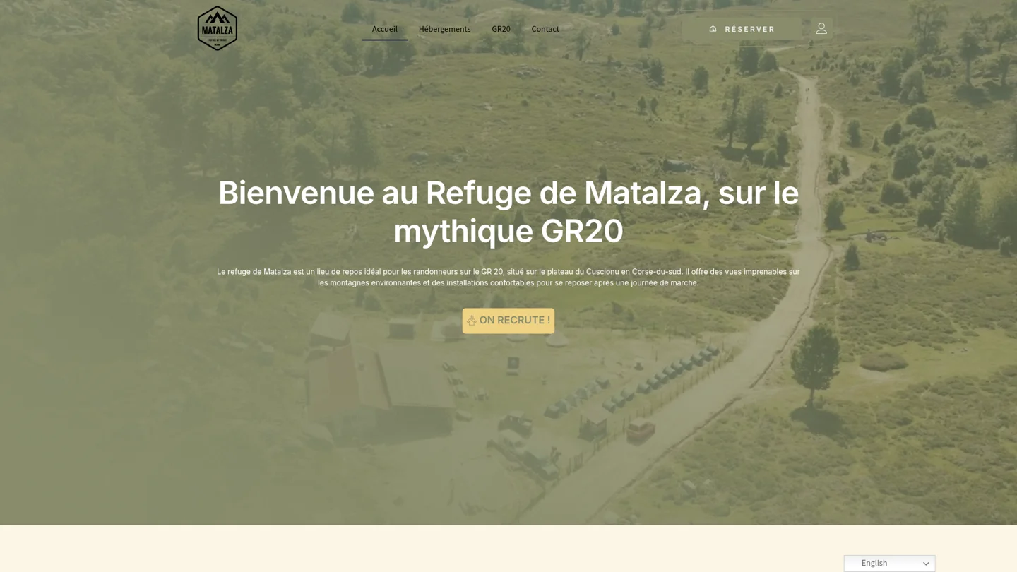 Capture du site Refuge de Matalza — Refuge et hébergement sur le GR20