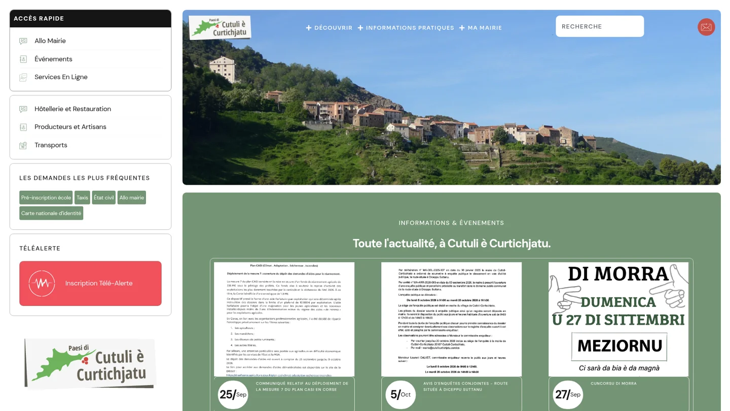 Capture du site Mairie de Cuttoli-Corticchiato — Site de la commune